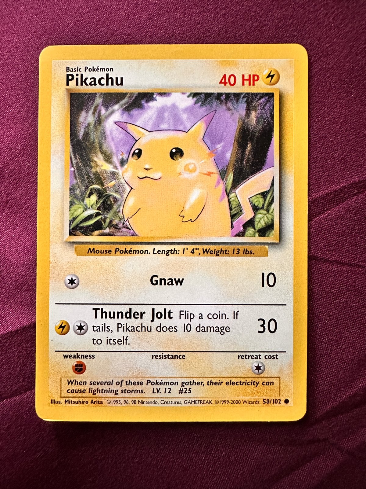 Pikachu 58/102 Base Set Pokemon Kaart (Engels), Verzenden, Gebruikt, Losse kaart