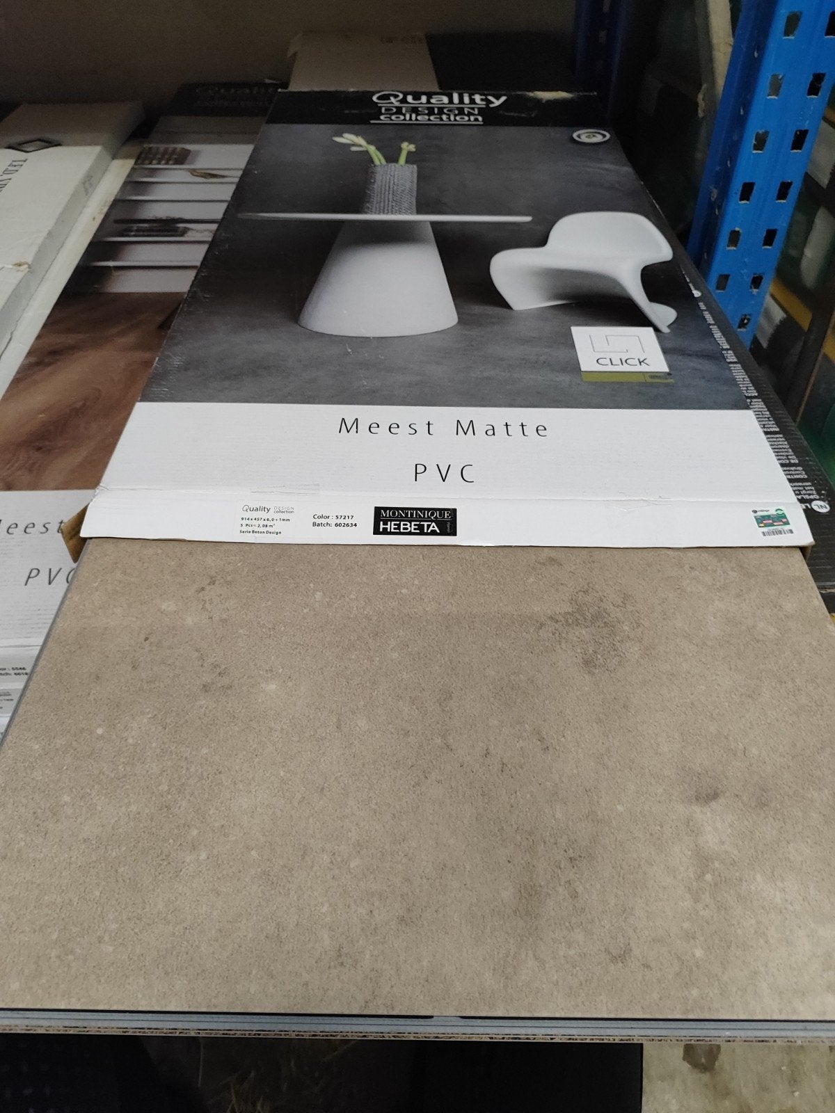Pvc click tegels met kurk onderlaag montiniqeu hebeta 2.08m2, Ophalen, Nieuw, Overige typen