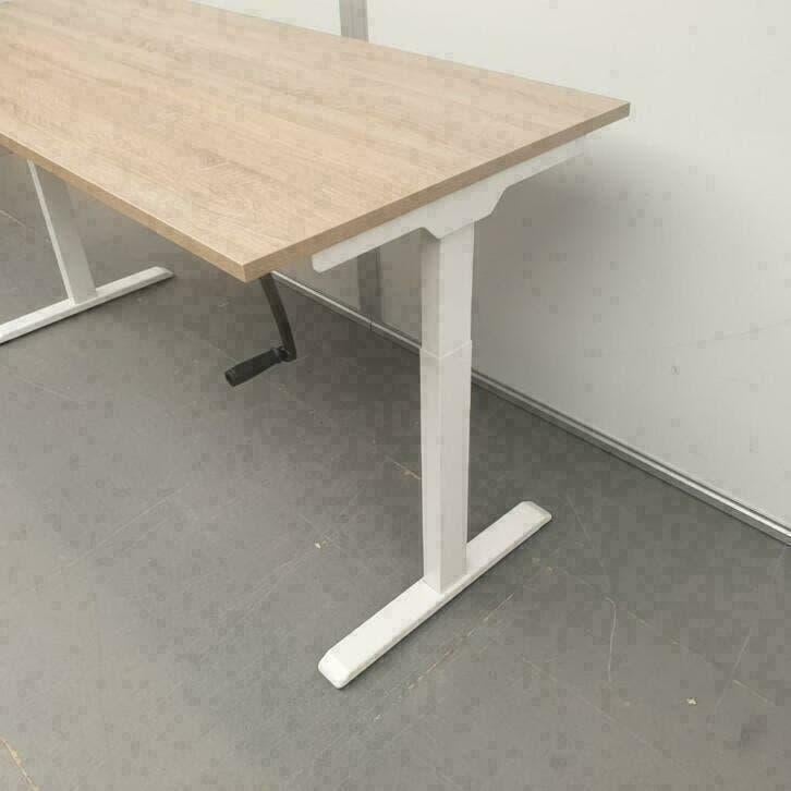 Slinger verstelbaar zit-sta bureau 200100 cm – wit frame, Huis en Inrichting, Bureaus, Ophalen, Nieuw