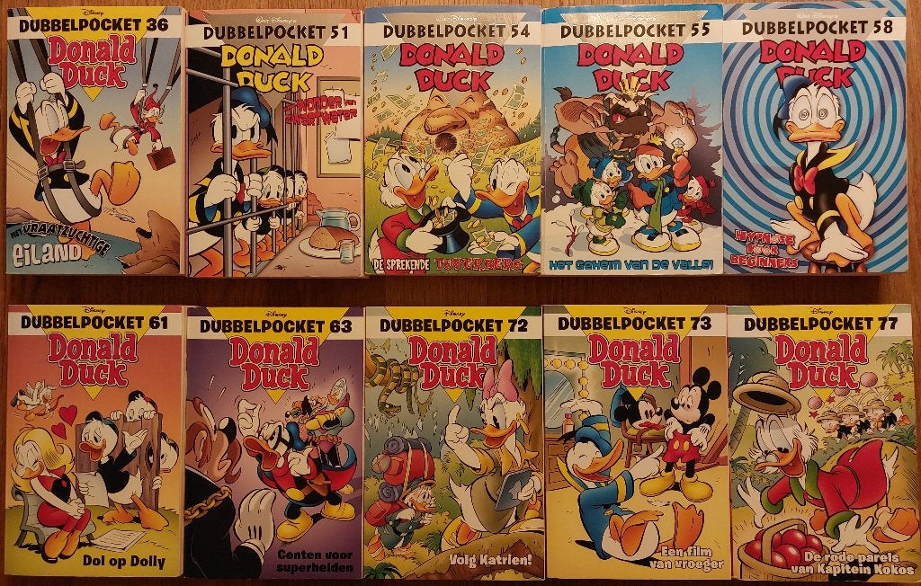 Donald Duck en Mickey dubbelpockets, pockets en boeken, Walt Disney, Ophalen of Verzenden, Zo goed als nieuw, Meerdere stripboeken