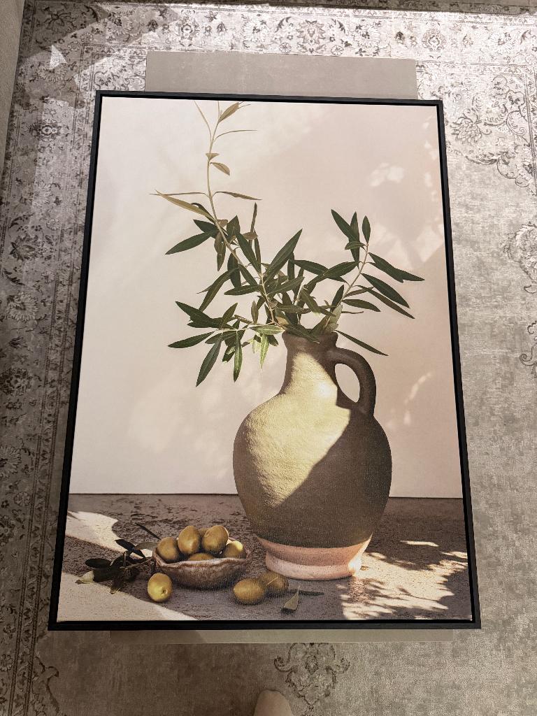 Canvas 70 bij 100 olive, Ophalen, Zo goed als nieuw, Schilderij, 75 cm of meer