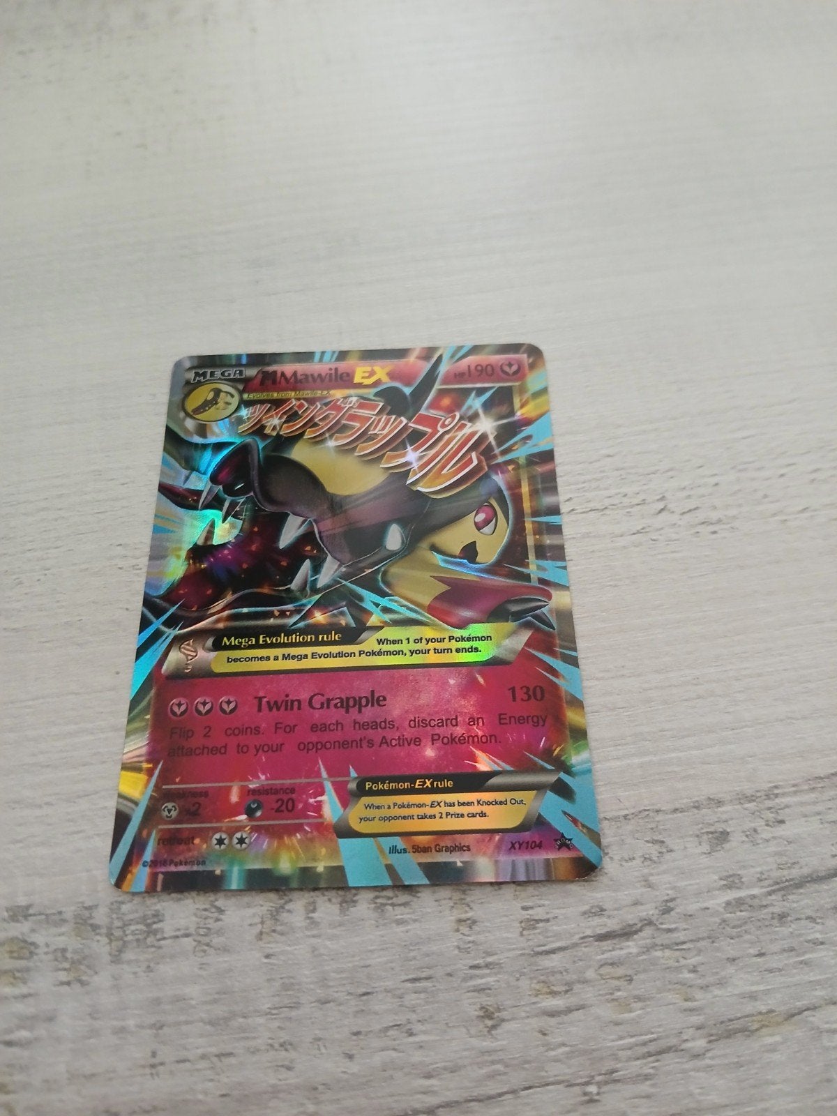 Pokémon M Mawile EX XY104 Holo Kaart, Ophalen of Verzenden, Gebruikt, Losse kaart, Foil
