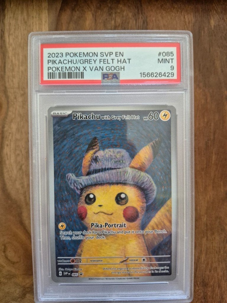 PSA 9 - Pikachu with Grey Felt Hat (van Gogh) 085, Ophalen of Verzenden, Nieuw, Losse kaart