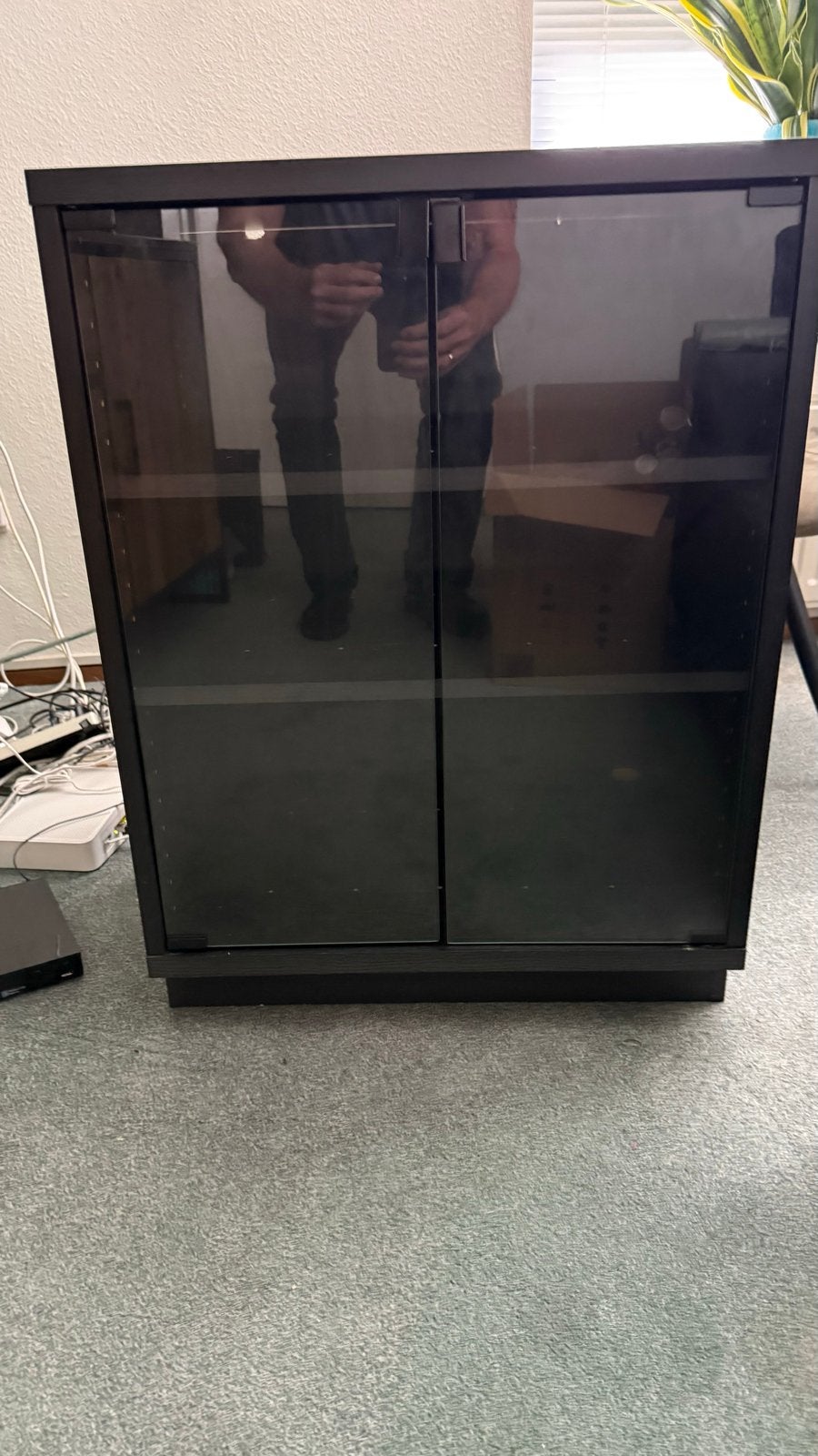 Stereomeubel met Glazen Deuren - Zwart Ikea jaren 80, Ophalen, Gebruikt, 150 discs of meer, Hout