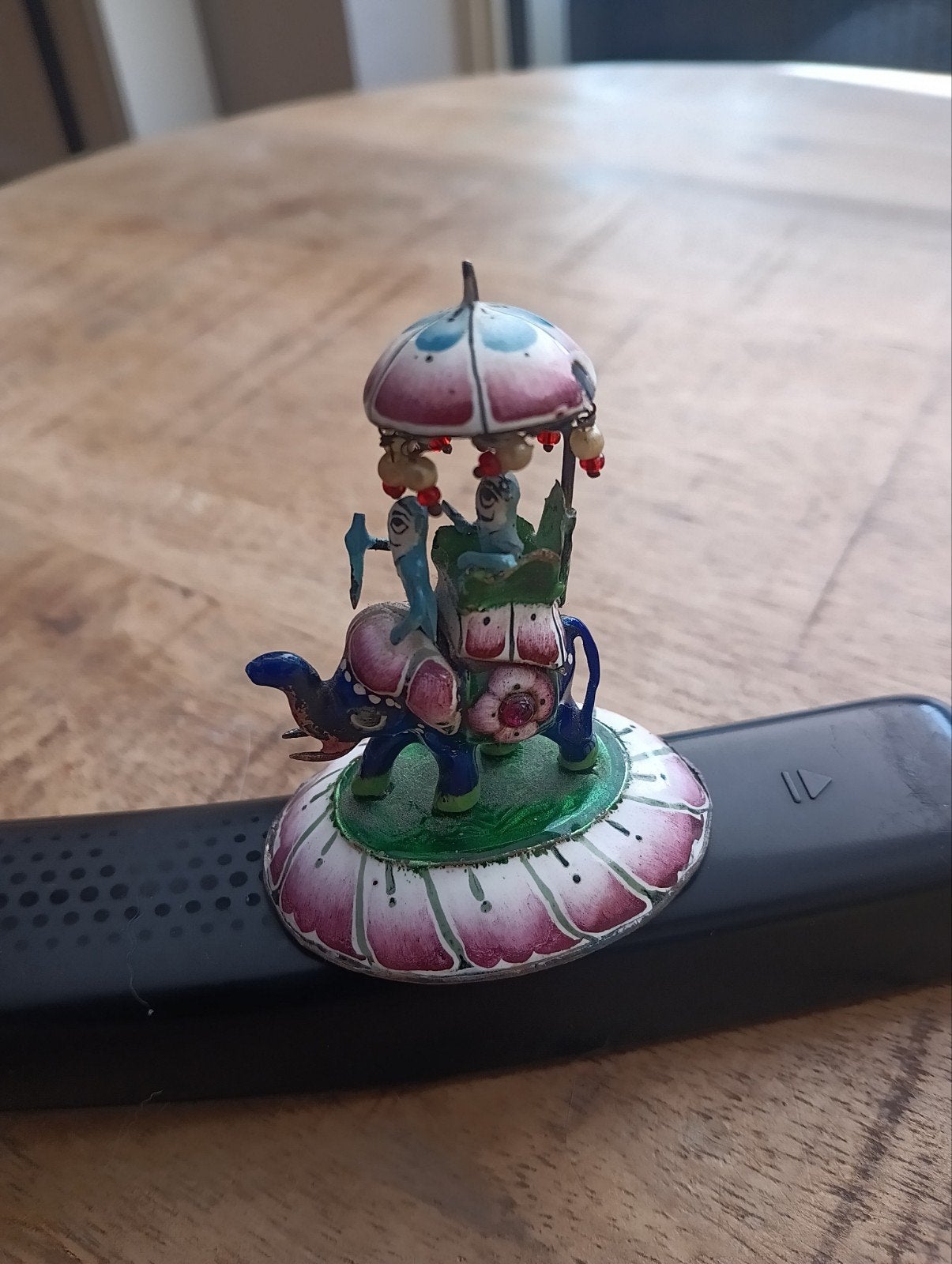 Indiase Zilveren Meenakari Olifant met Howdah & parasol, Ophalen of Verzenden