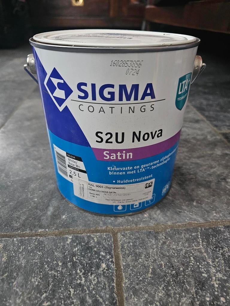 Sigma S2U Nova Satin (zijdeglans) / RAL 9003 (signaalwit), Wit, Nieuw, Ophalen of Verzenden, Lak