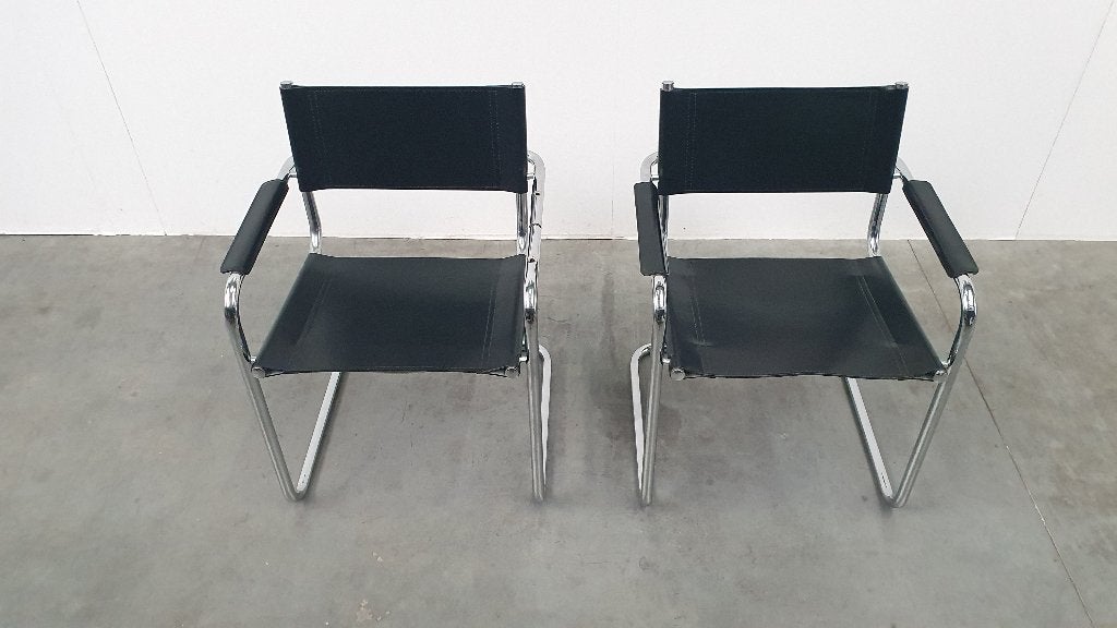 Mart Stam S34 vintage stoelen Fasem Italië 70s bauhaus, Ophalen, Gebruikt, Twee, .