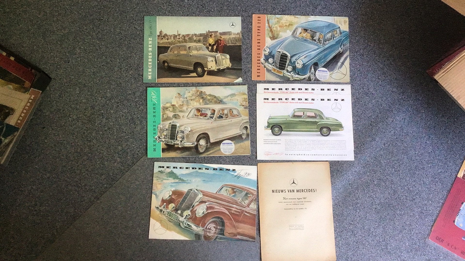 MERCEDES BENZ OUDE FOLDERS PONTON LOT 4 x TYPE 220 S EXTRA +, Ophalen of Verzenden, Zo goed als nieuw, Mercedes, Diverse Auteurs