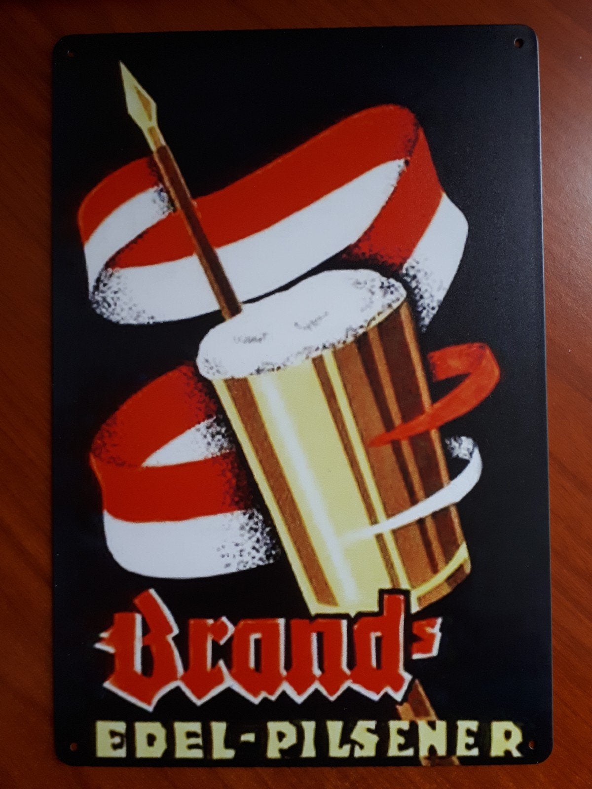 Brand Bier 20x30 cm Metalen Reclamebord, Verzamelen, Biermerken, Ophalen of Verzenden, Nieuw, Reclamebord, Plaat of Schild