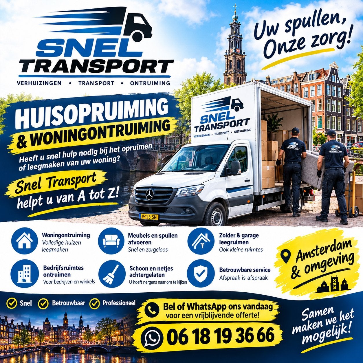 HUISOPRUIMING & WONINGONTRUIMING/LAMINAT WEGHALEN/AFVAL, Diensten en Vakmensen, Inpakservice, Bedrijfsverhuizingen