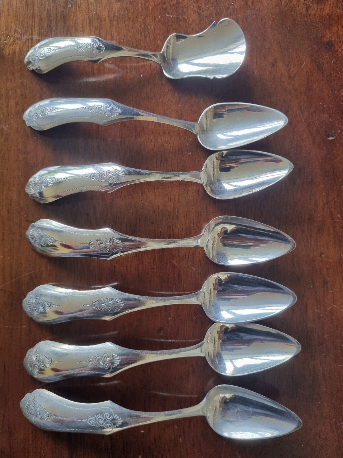 Antieke zilveren lepeltjes (13 cm) jaarletter q 1875., Antiek en Kunst, Antiek | Bestek, Ophalen