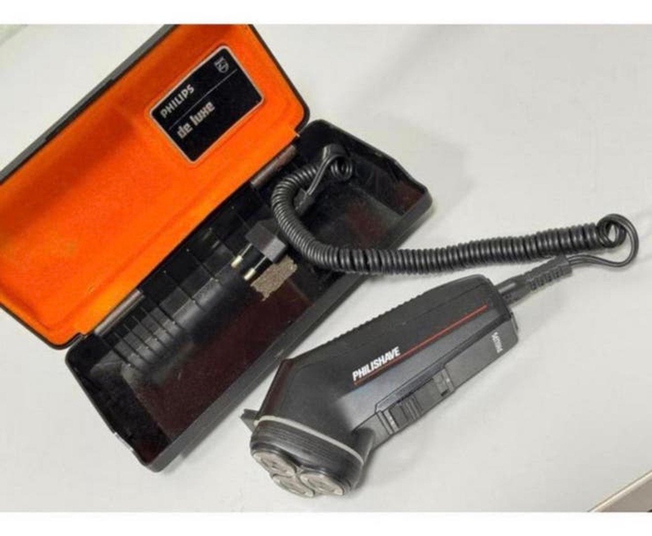 Vintage Philips HS-540 scheerapparaat scheermachine in case, Tondeuse, Ophalen of Verzenden, Zo goed als nieuw, H