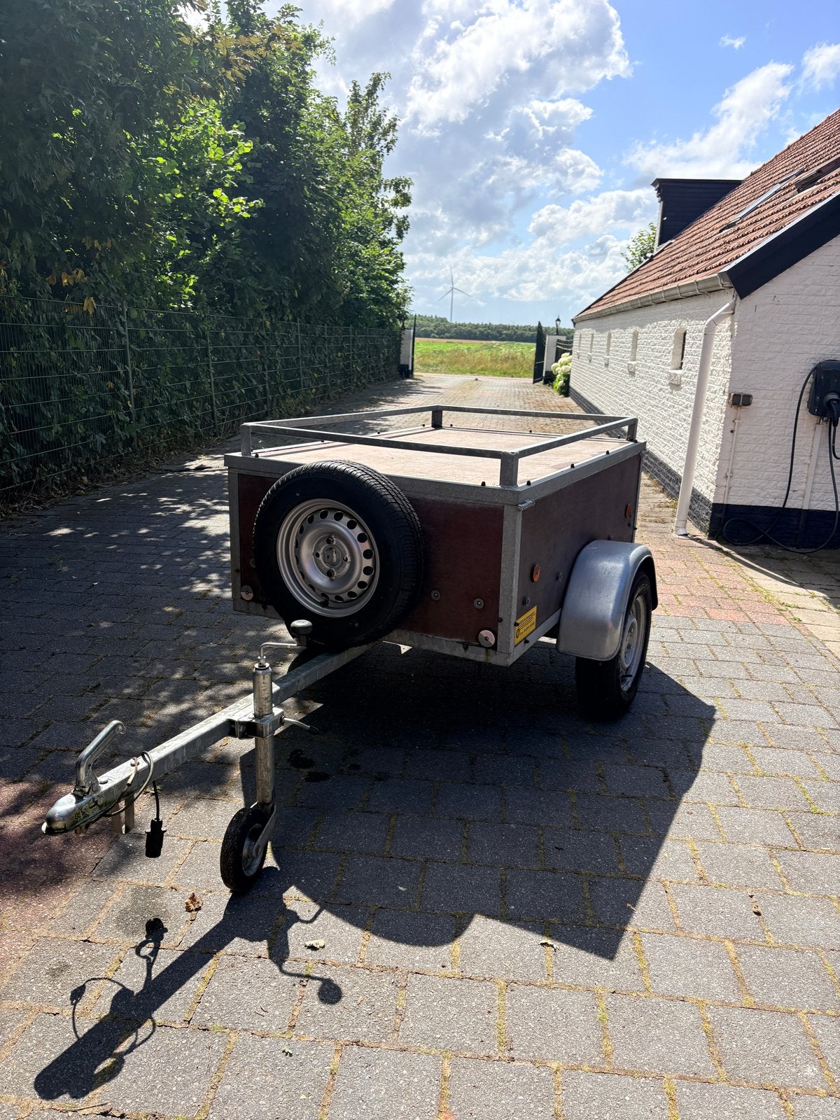 Compacte aanhangwagen met afdekzeil en reservewiel, Auto diversen, Aanhangers en Bagagewagens, Ophalen, Gebruikt