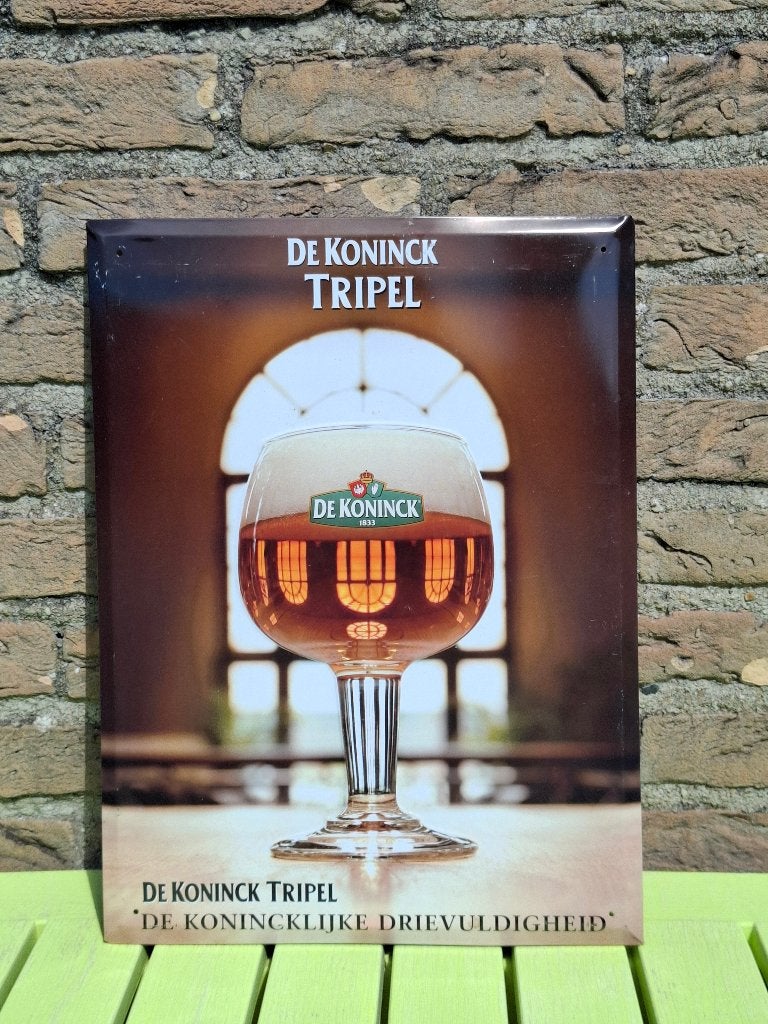 Authentiek zeldzaam Reclamebord De Koninck tripel, Ophalen of Verzenden, Nieuw, Reclamebord, Plaat of Schild, De Koninck