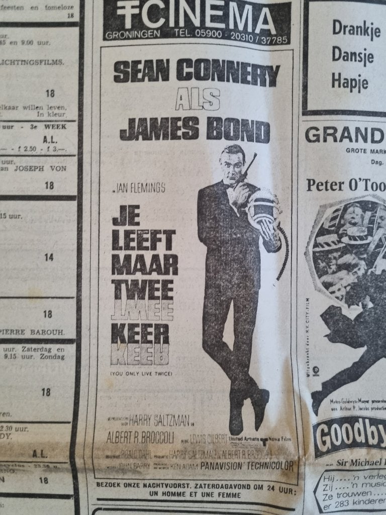 James Bond advertentie You Only Live Twice (1970), Ophalen of Verzenden, 1960 tot 1980, Knipsel(s)