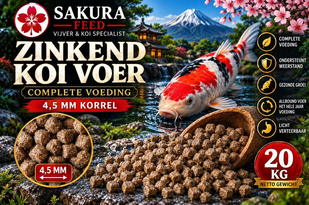 zinkend koi karper voer 4,5mm 20kg €50,-, Karper of Koi