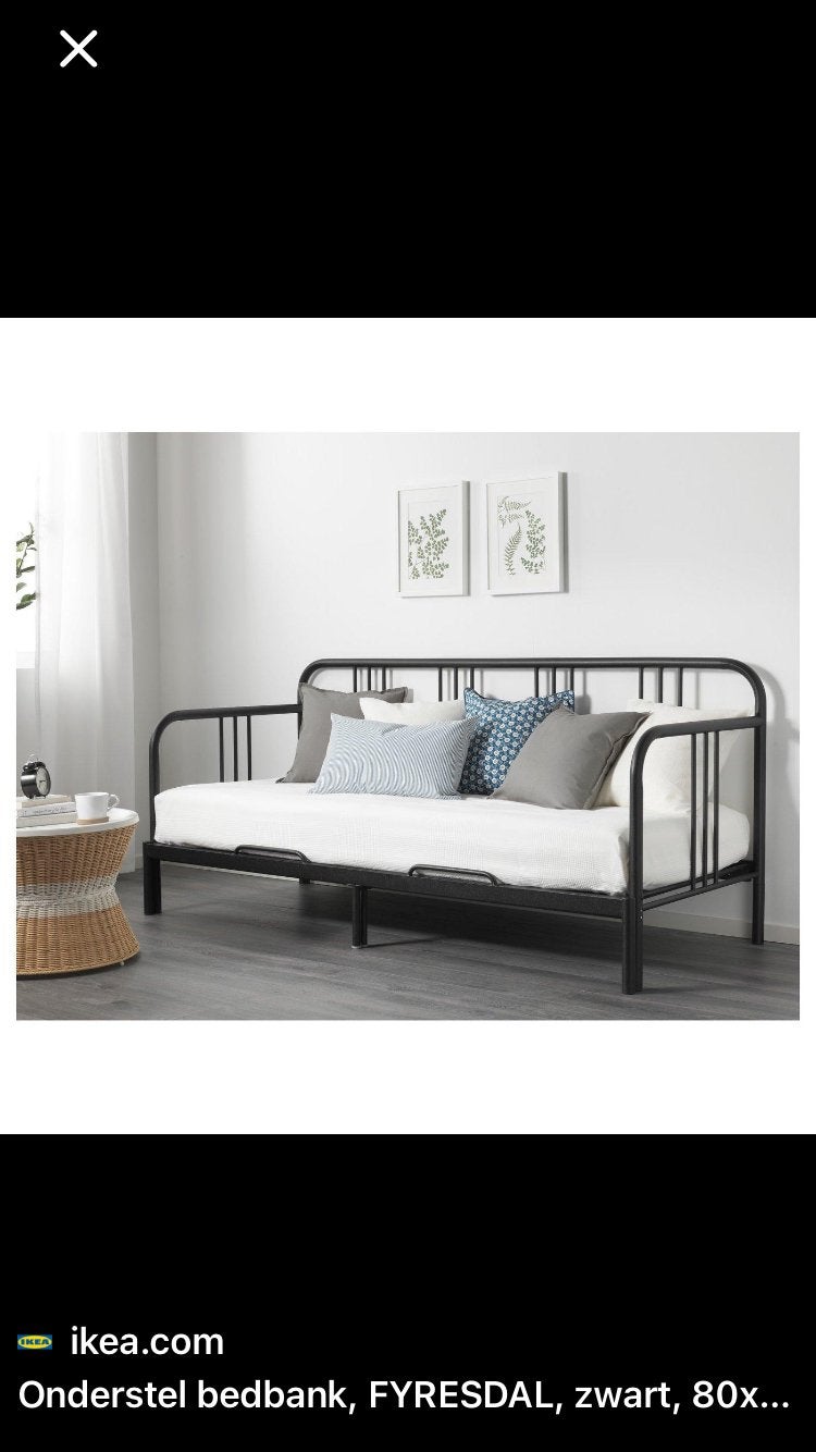 Ikea Fyresdal uitschuifbaar bed, Huis en Inrichting, Slaapkamer | Bedden, Ophalen, Gebruikt, Wit, Tweepersoons
