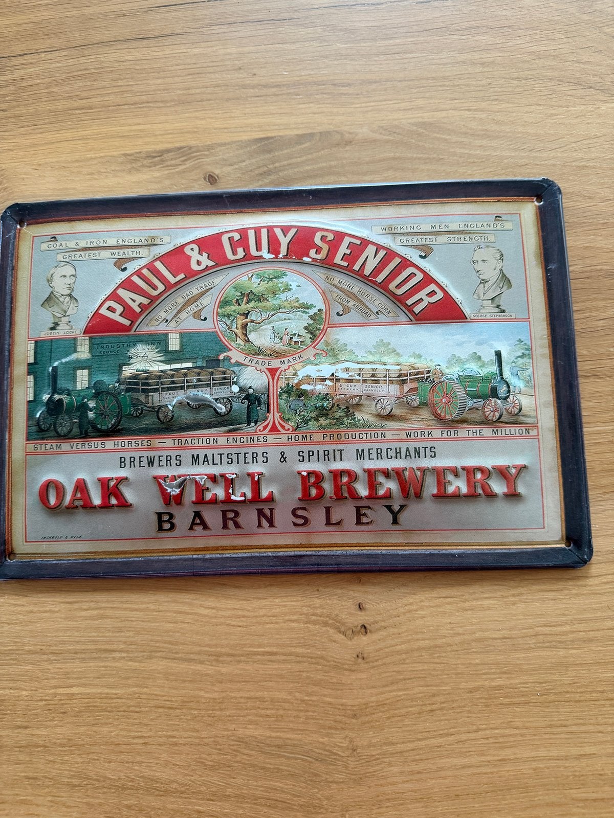 Vintage Paul & Cuy Senior Oak Well Brewery Reclamebord, Ophalen of Verzenden