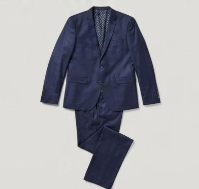 Koraal blauw herenpak van Gents, Ophalen, Zo goed als nieuw, Maat 52/54 (L)