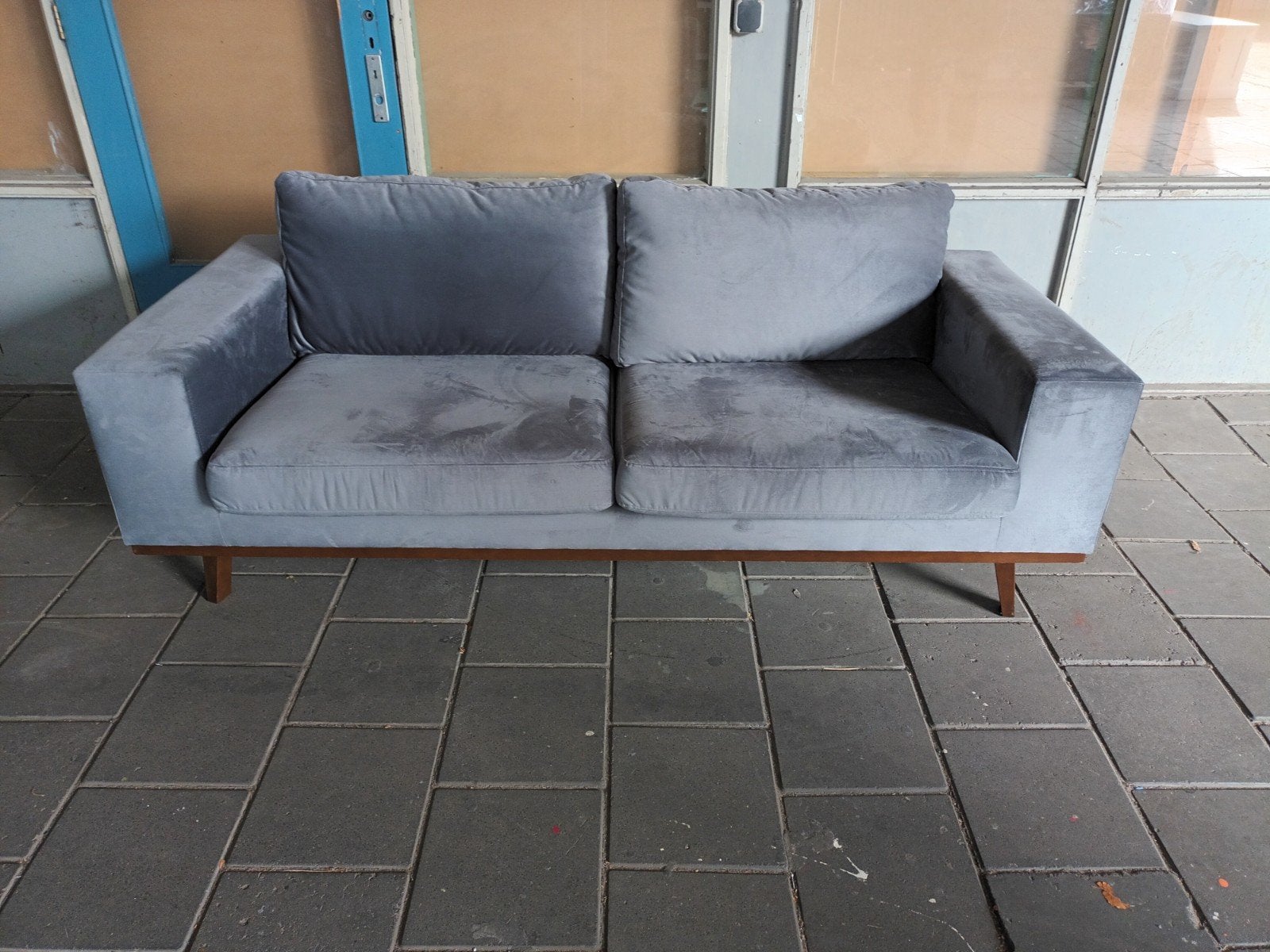 Zuiver Modulaire Bankelementen - Ribstof Grijs, Ophalen, Gebruikt, Stof, Modern, modulair
