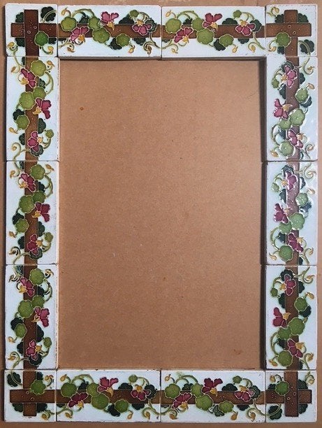 Tegels Randtegels Relieftegel Lijst Bloemen Tableau Antiek, Antiek en Kunst, Ophalen of Verzenden