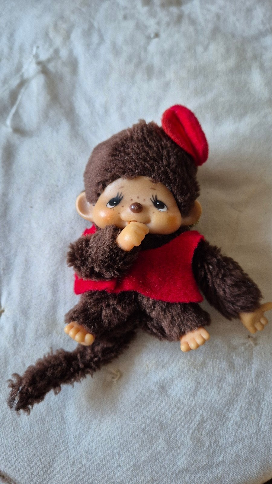 Monchhichi 11 cm prima staat, Gebruikt, Overige merken, Overige karakters, Ophalen of Verzenden