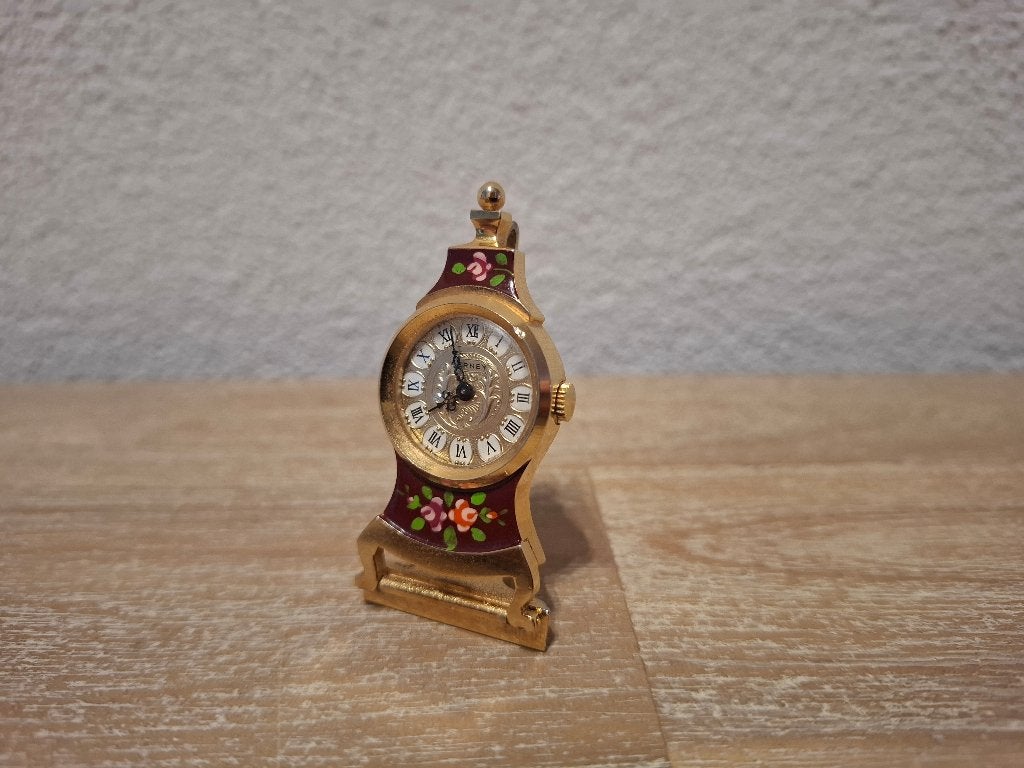 Berney zakhorloge / hanghorloge en tafelklokje, Overige merken, Zakhorloge, Staal, Verguld