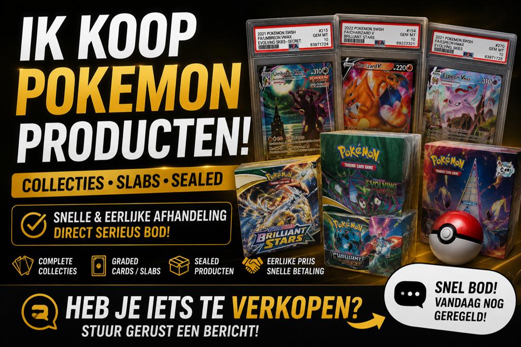 Gezocht: Pokémon Collecties, Slabs& Sealed | Snelle betaling, Ophalen of Verzenden, Nieuw