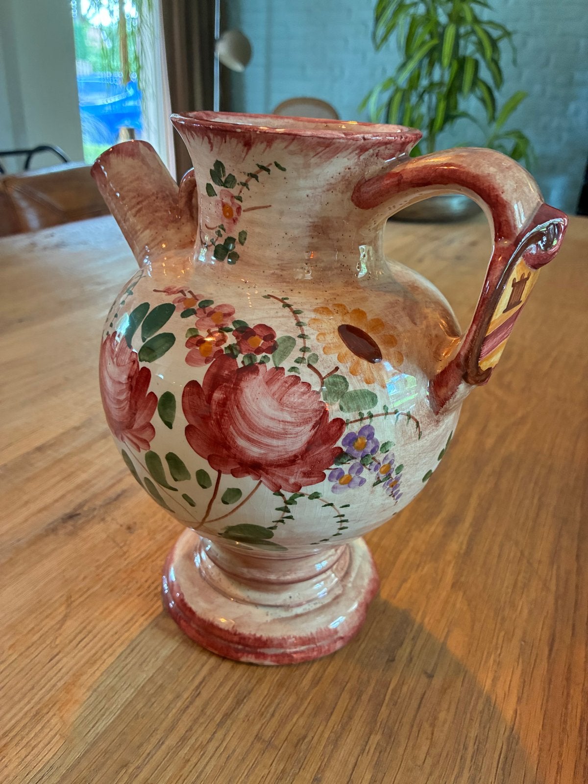 Vintage Ischia Bella Keramische Vaas met Bloemenmotief, Ophalen of Verzenden
