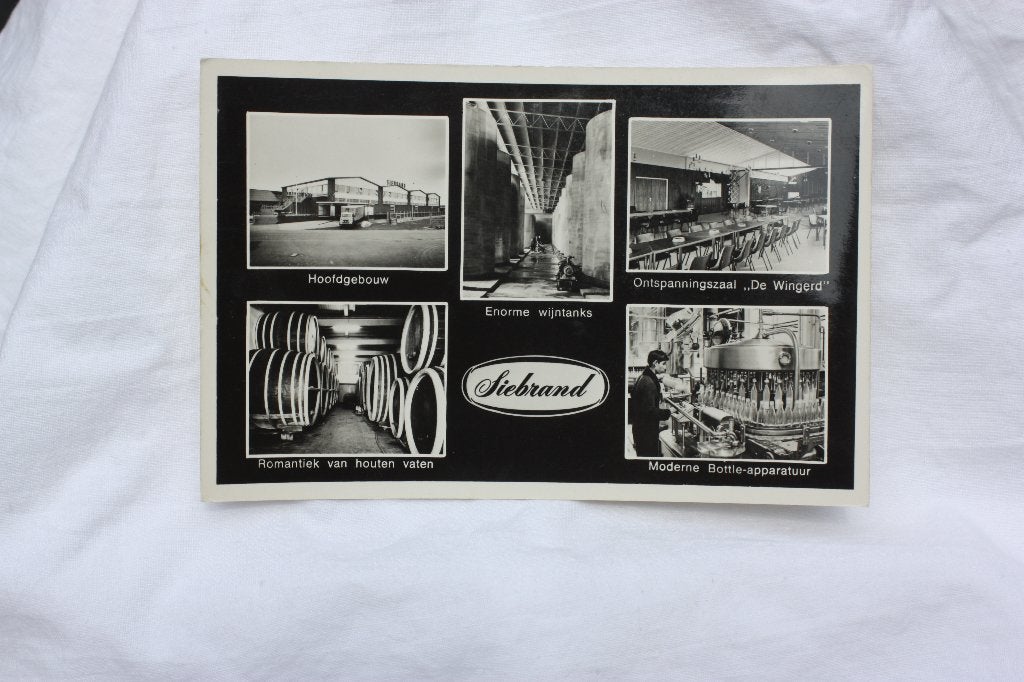 Prentbriefkaart Siebrand Kampen drankenhandel met foto's, Ophalen of Verzenden, 1940 tot 1960, Ongelopen, Overige thema's
