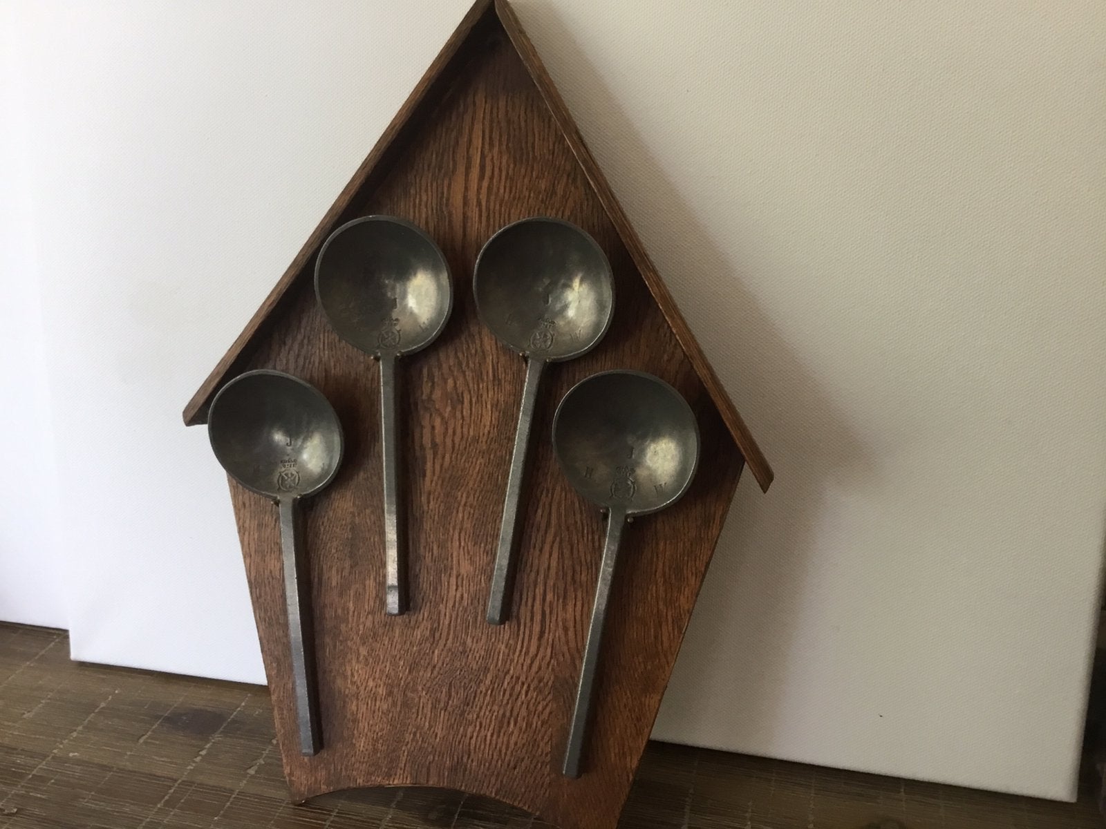 Tinnen Lepelrek antiek, Ophalen of Verzenden