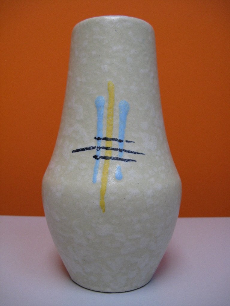 retro vintage keramische vaas Scheurich West Germany 60s, Ophalen of Verzenden, Zo goed als nieuw, Steen/keramiek, 17 cm