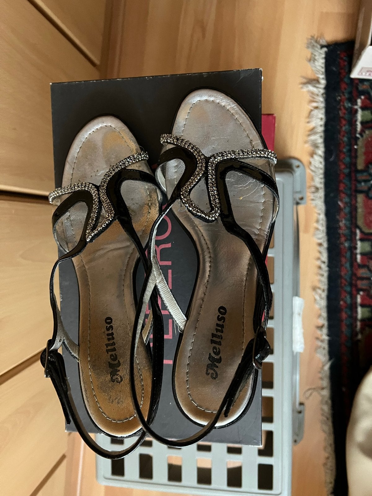 Melluso sandalen met hak, maat 40, Ophalen, Gedragen, Zwart, Sandalen of Muiltjes