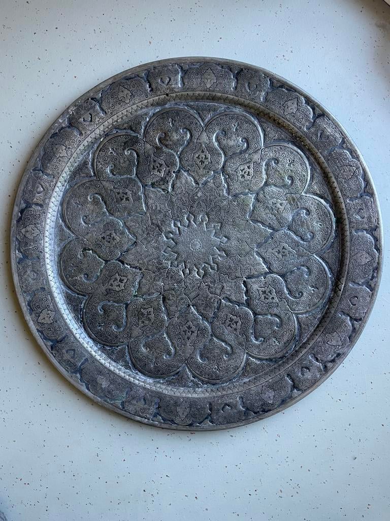 Marokkaans bord metaal, Ophalen of Verzenden, Rond, Metaal