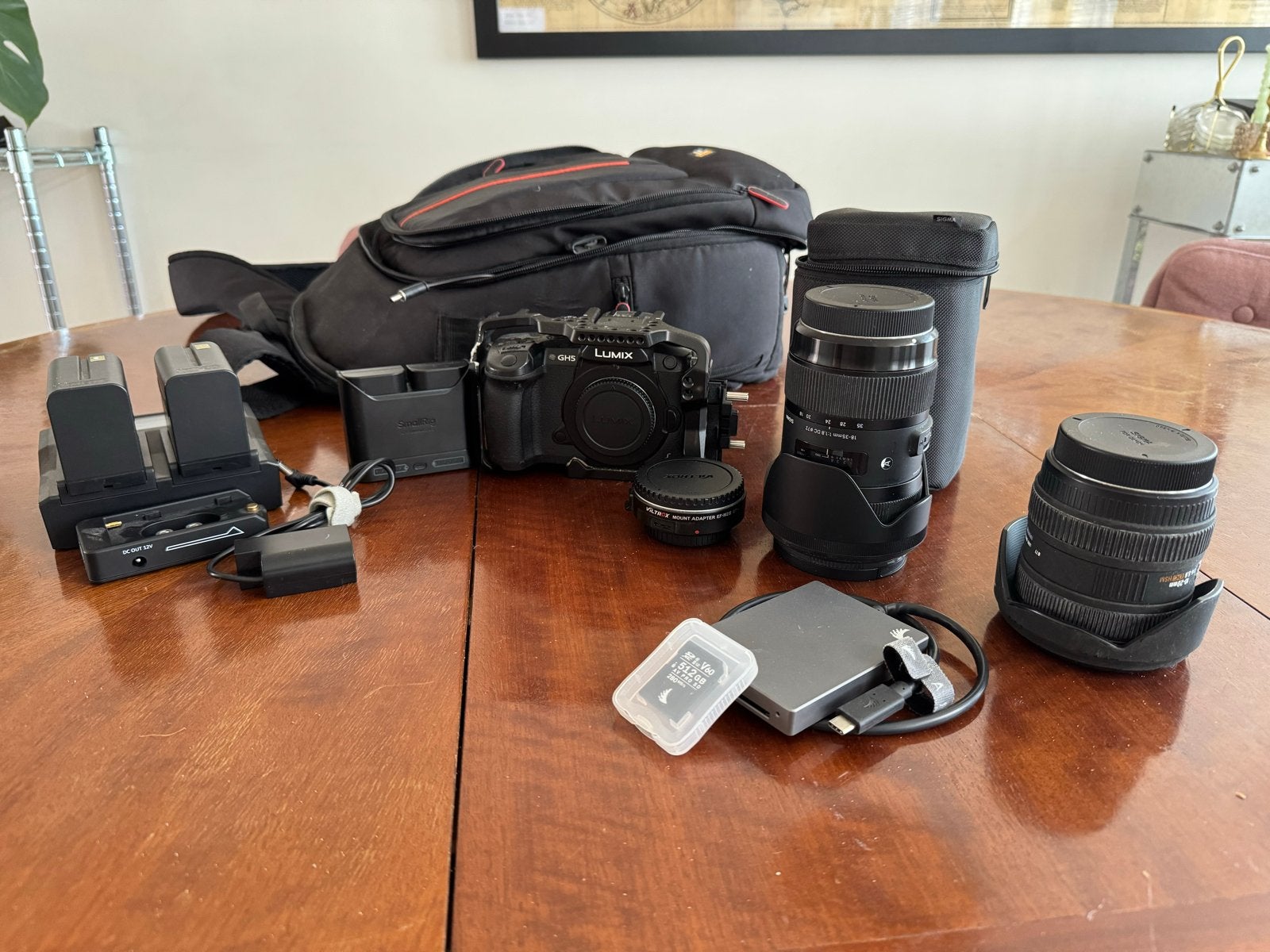 Lumix GH5 Complete set | V-Log, lenzen, cage & accessoires, Audio, Tv en Foto, Videocamera's Digitaal, Ophalen of Verzenden, Gebruikt