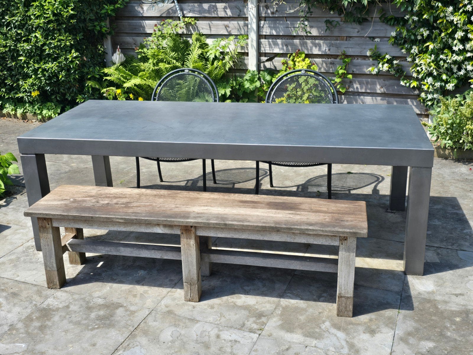 Teakhouten bank hard houten tuinbank, Ophalen, Gebruikt, Hout