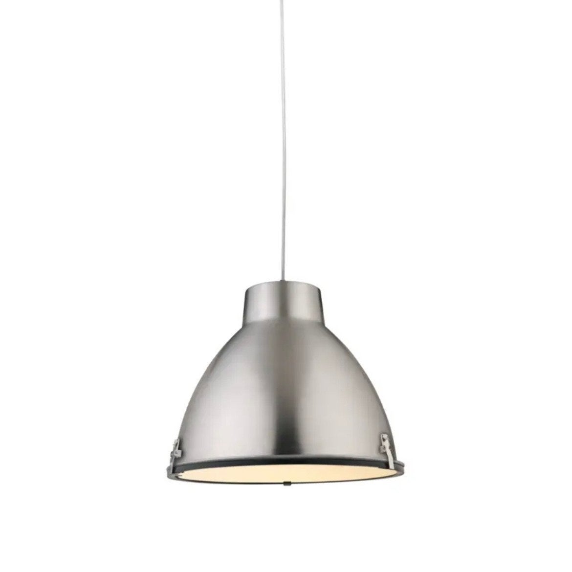 2x Karwei Hanglamp Factory mat aluminium, Huis en Inrichting, Ophalen of Verzenden, Gebruikt, Metaal, Overige fittingen