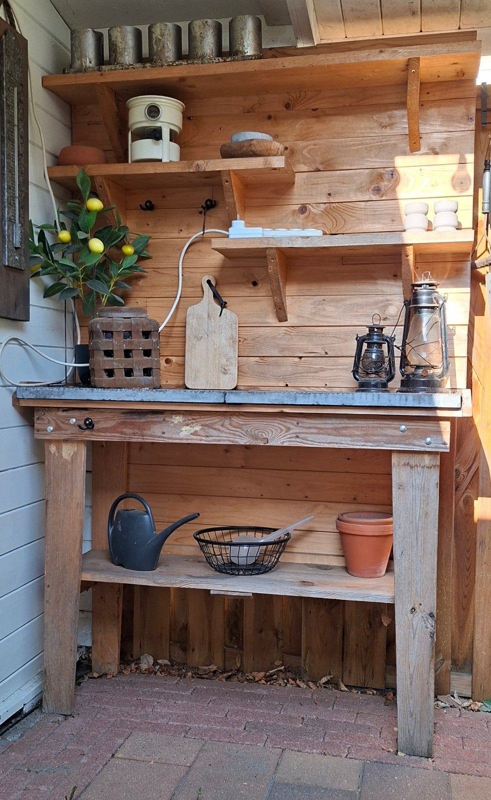 te koop steigerhouten side tafel, Ophalen, Gebruikt, Rechthoekig, Hout