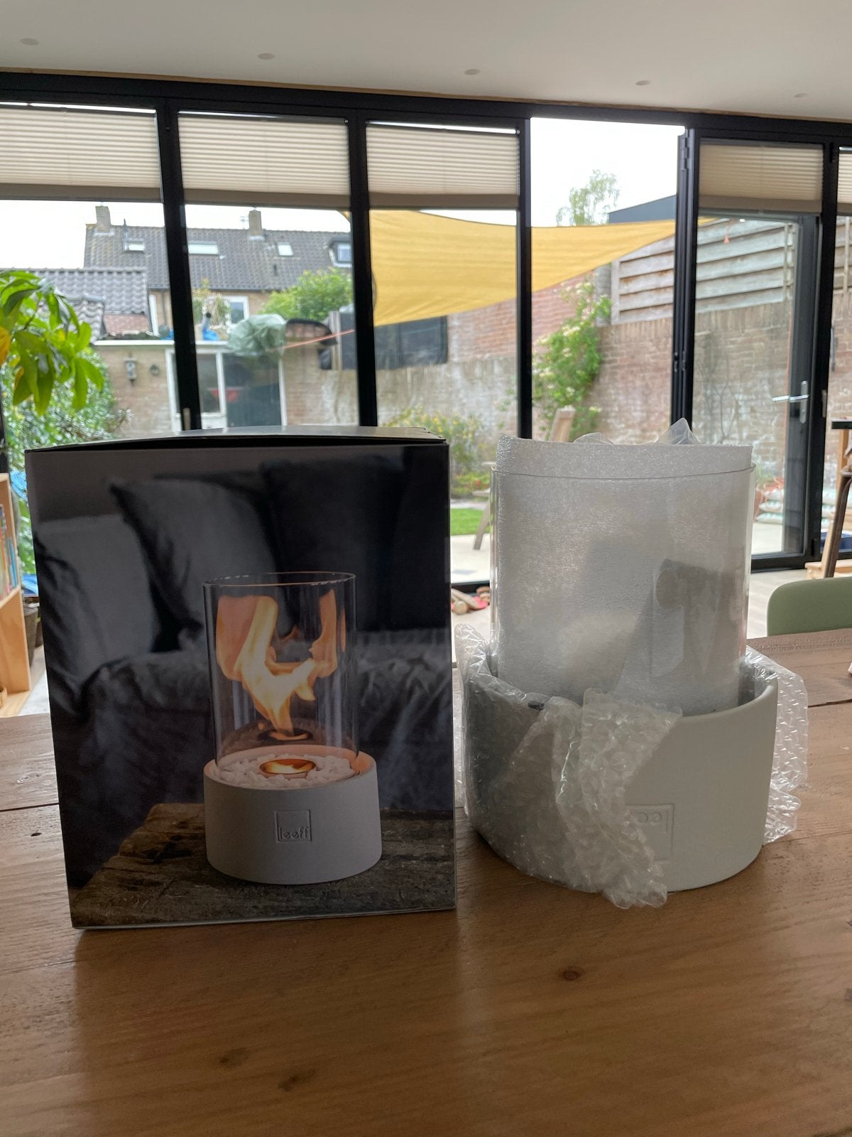 Nieuw - Leeff 'Stone Fire White' bio-ethanol tafelhaard, Huis en Inrichting, Ophalen, Nieuw, Modern, Wit