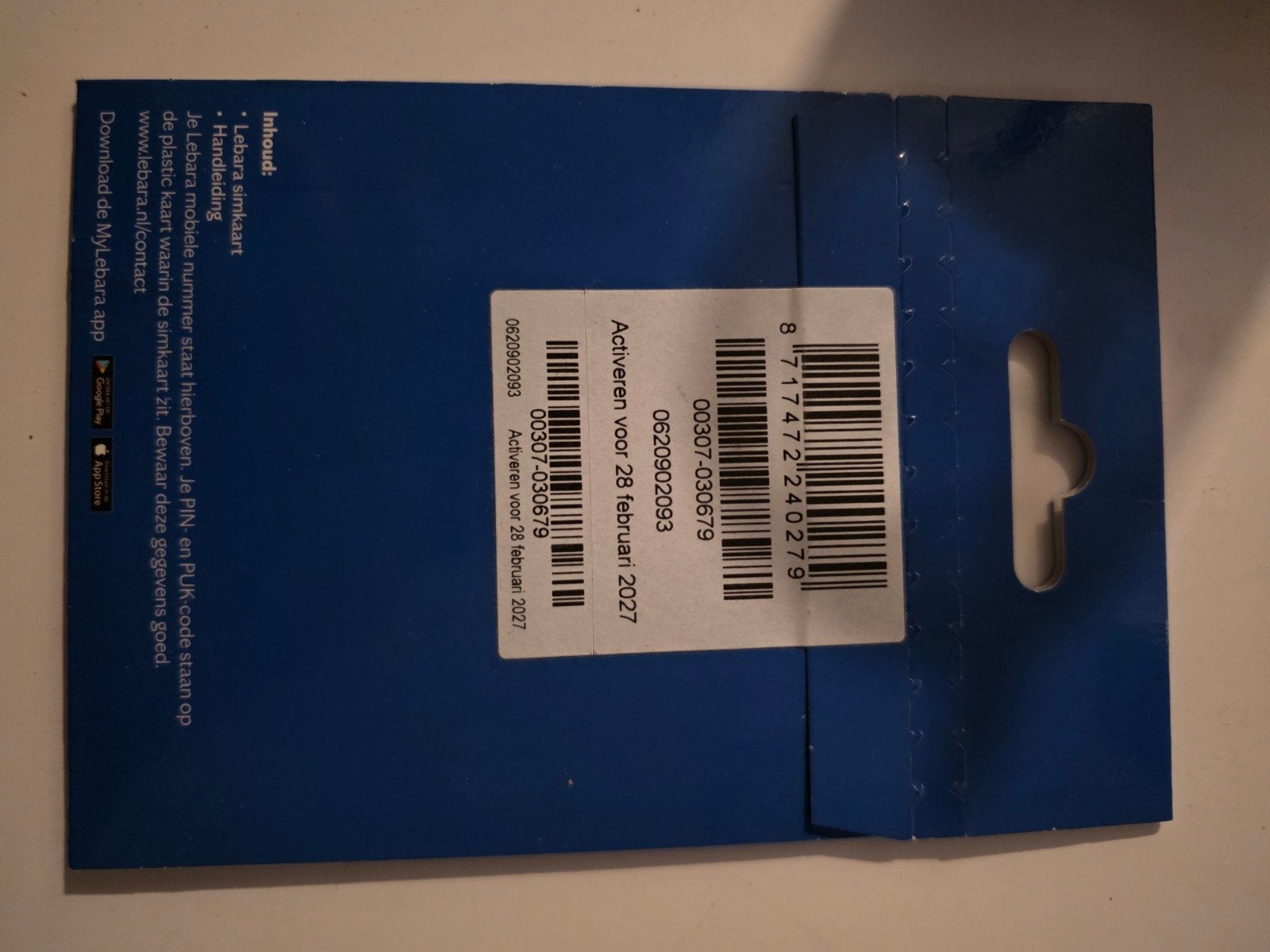 06 2090 2093 Lebara Simkaart - Nieuw en Ongeactiveerd, Ophalen of Verzenden, Nieuw, Overige providers, Simkaart