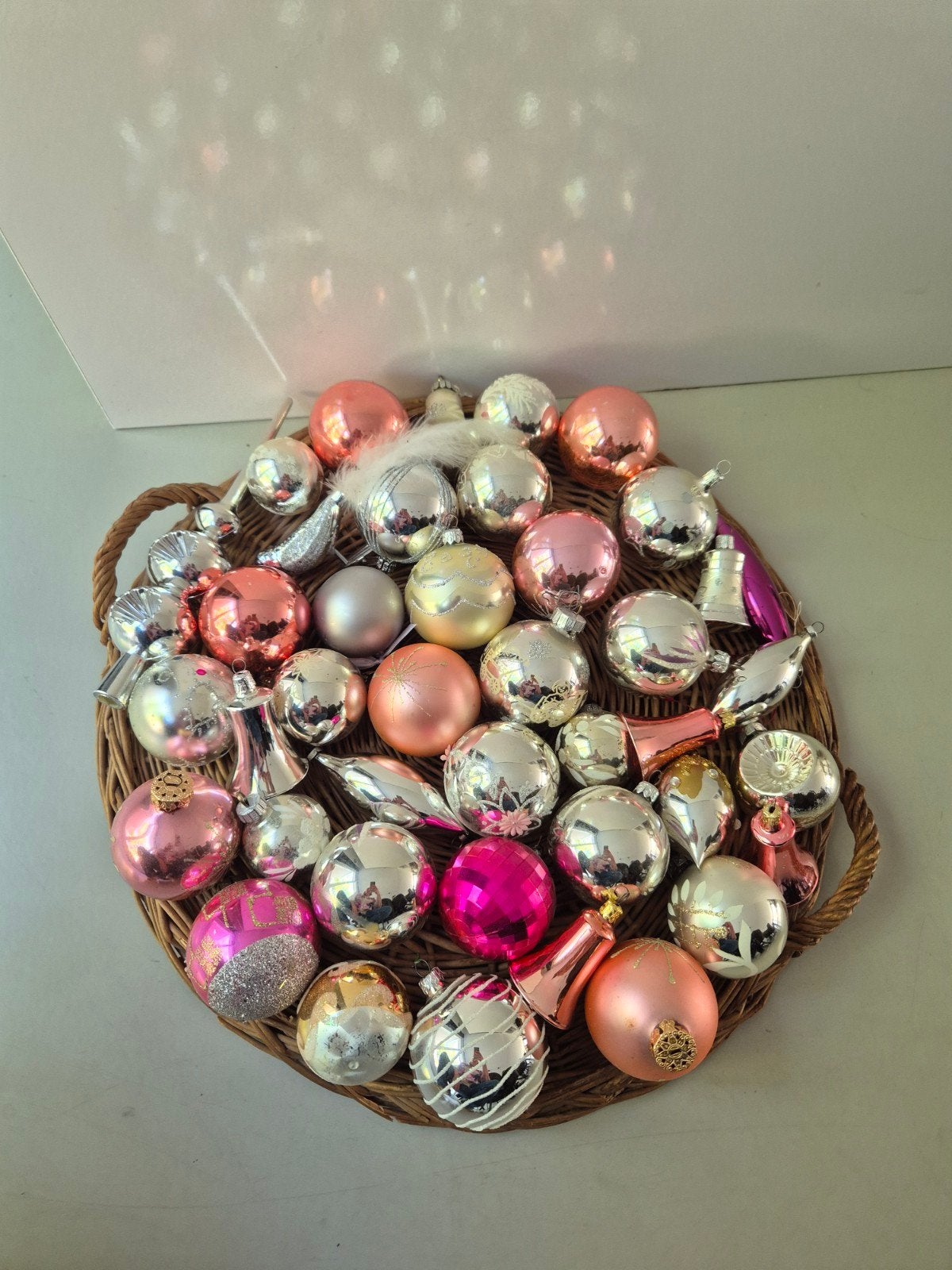 40 stuks vintage retro glazen kerstballen, Diversen, Ophalen of Verzenden, Gebruikt