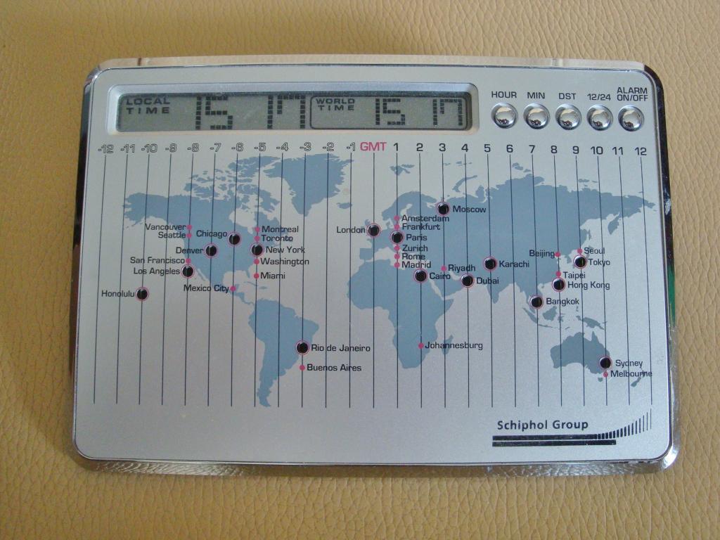Vintage wereldklok Schipholgroep, Ophalen of Verzenden, Gebruikt, Overige typen