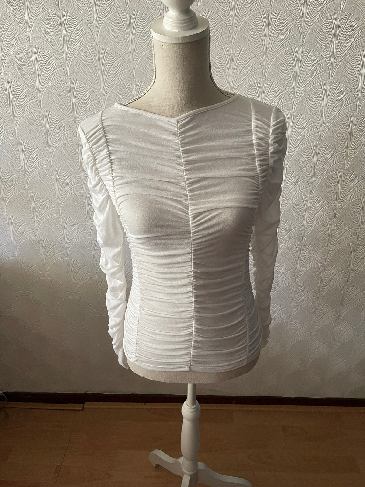 Nieuwe witte blouse maat S van H&M Divided, Ophalen of Verzenden, Nieuw, Maat 36 (S), Wit