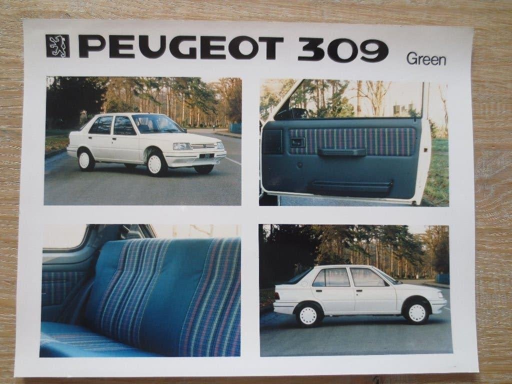 Autofolder/ FOTO Peugeot 309 GREEN, Ophalen of Verzenden, Nieuw, Peugeot