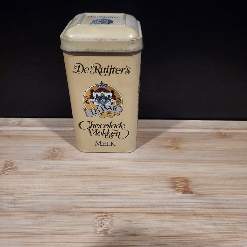 Blik De Ruijters chocolade vlokken melk 125 jaar, Ophalen of Verzenden, Gebruikt, Overige