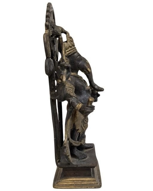 Ganesha beeld – antiek brons – vuurverguld – 22 cm, Gebruikt, Ophalen of Verzenden, Oosters, Goud