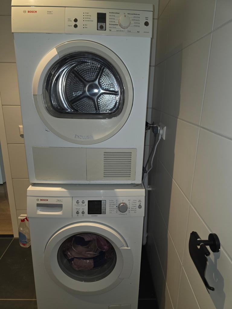 Bosch Wasmachine en Droger Set - Exclusiv & Exxcel 7, Gebruikt, Voorlader, 85 tot 90 cm, 1200 tot 1600 toeren