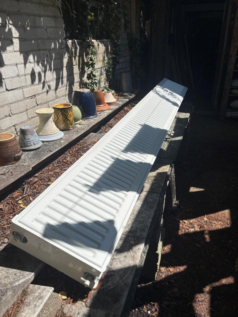 radiator lang - voor in erker of onder woonkamerraam type 22, Ophalen, 150 cm of meer, Radiator, 30 tot 80 cm