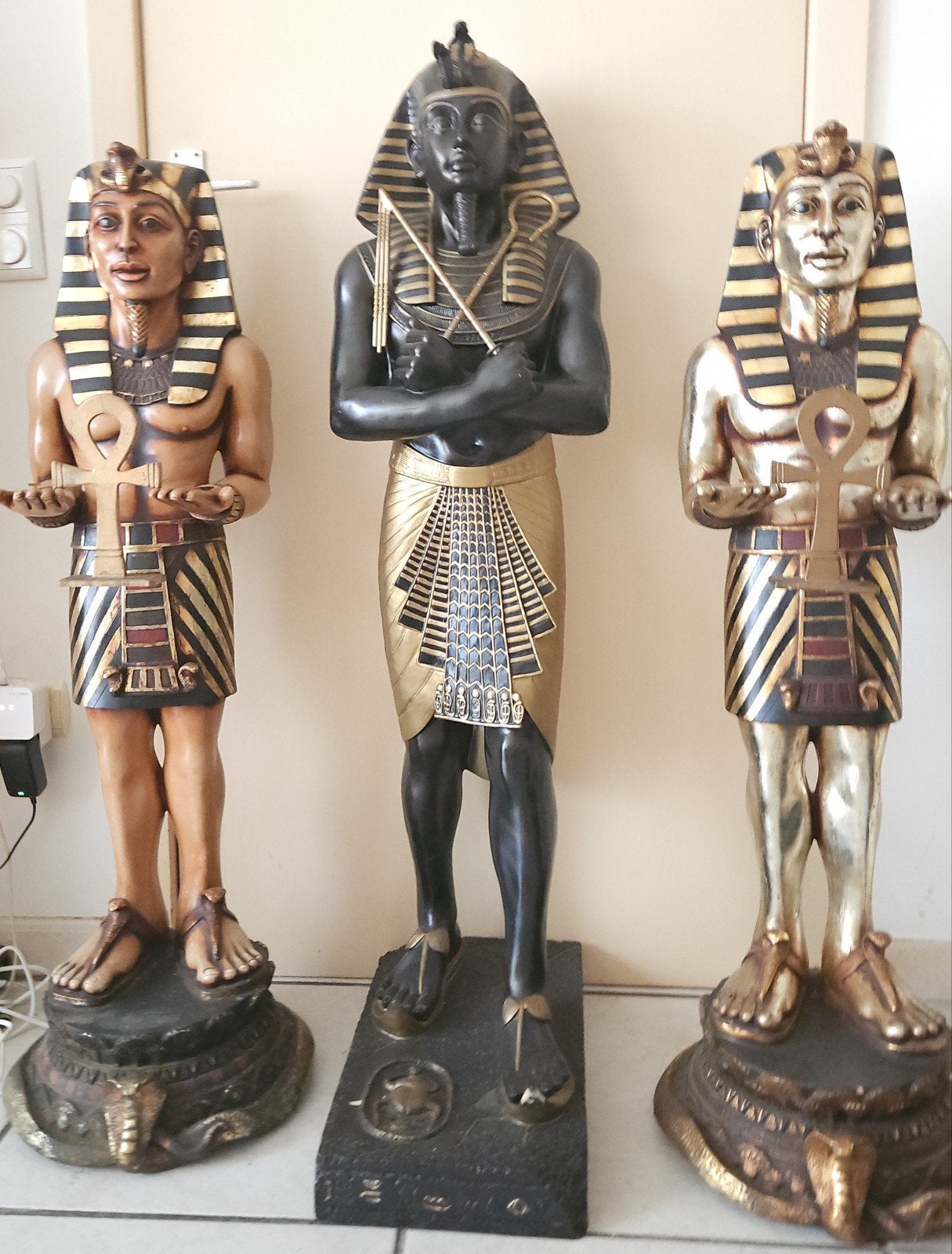 Set van 3 Egyptische beelden - Farao's, Antiek en Kunst, Ophalen