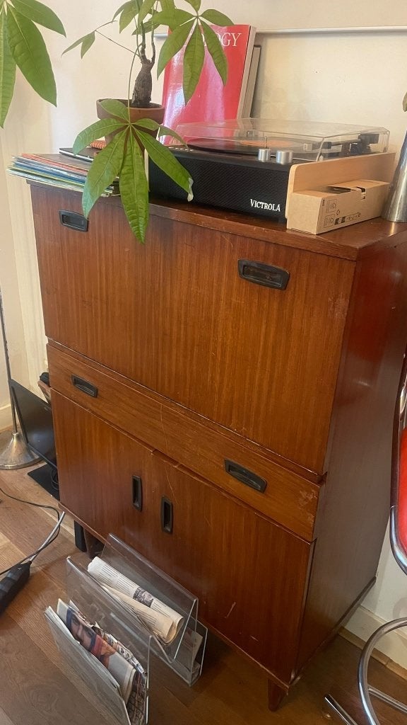 Dressoir bureau donderhout jaren 60 - Cees Braakman, Ophalen, Gebruikt, 50 tot 100 cm, Retro vintage
